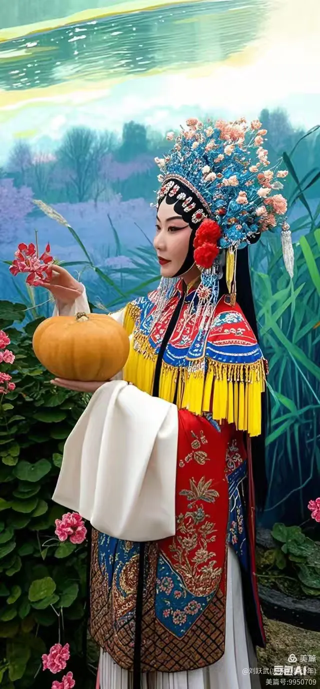 梦回梨园,仿佛在回忆着梨园中的往昔岁月,每一个动作都带着戏曲的韵味